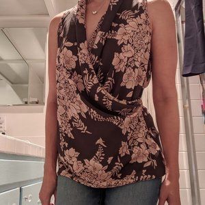 CAbi Floral Sleeveless Blouse